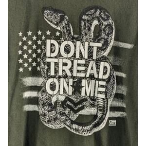 Rags of Honor Mens Large Olive Green Don't Tread On Me Long Sleeve Tee Made USA